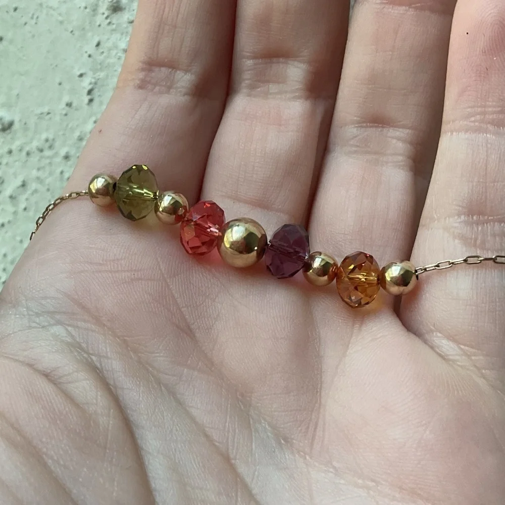 Gold Filled Gemstone Bead Necklace Semi Precious